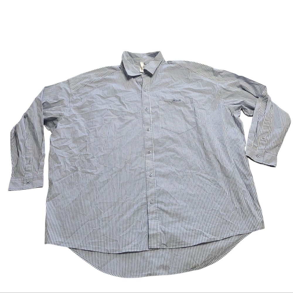 Skims Cotton Poplin Sleep Shirt Oversized Top Cadet Stripe Blue White Xlarge NWT